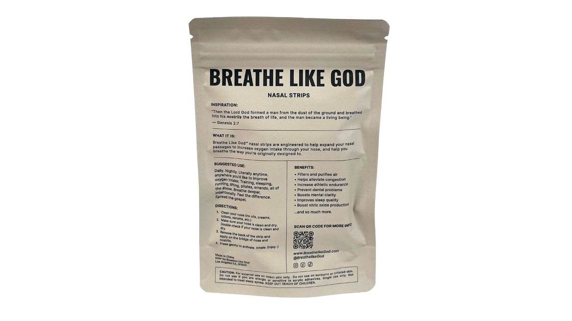 Breathe Like God nasal strips packaging front view