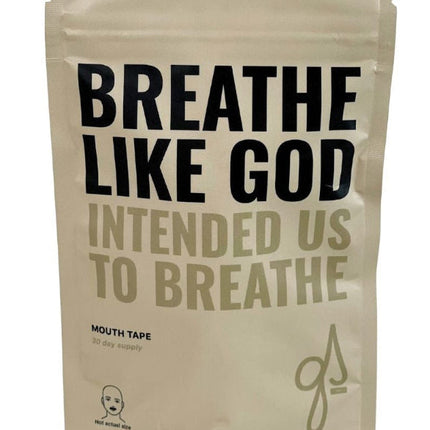 Breathe Like God mouth tape packaging front view