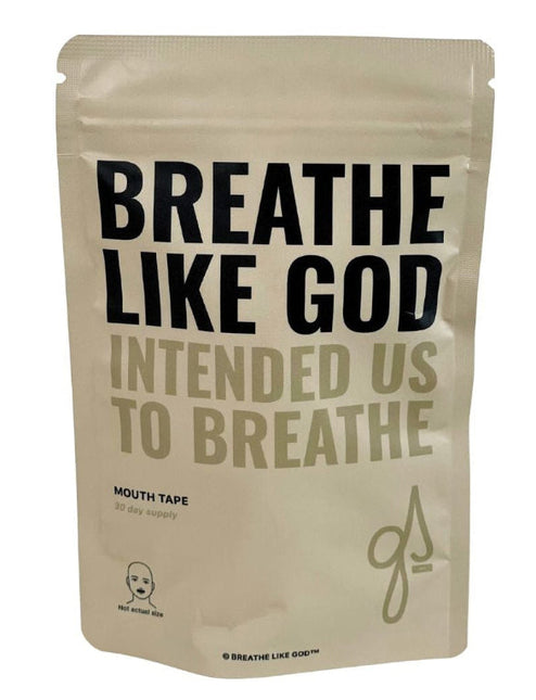 Breathe Like God mouth tape packaging front view